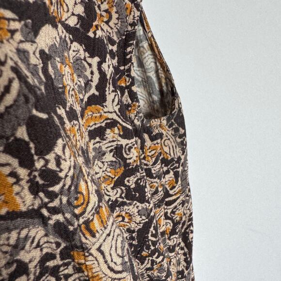 Faherty Faith Ruffle Sleeveless Blouse Small Neutral Popover Top Paisley Floral - Picture 8 of 12